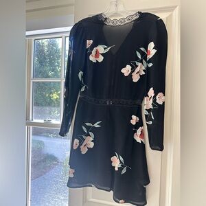 Reformation Floral XS Black Dress